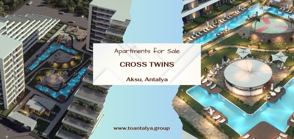 شقق فاخرة للبيع في مجمع Cross Twins في أكسو، أنطاليا